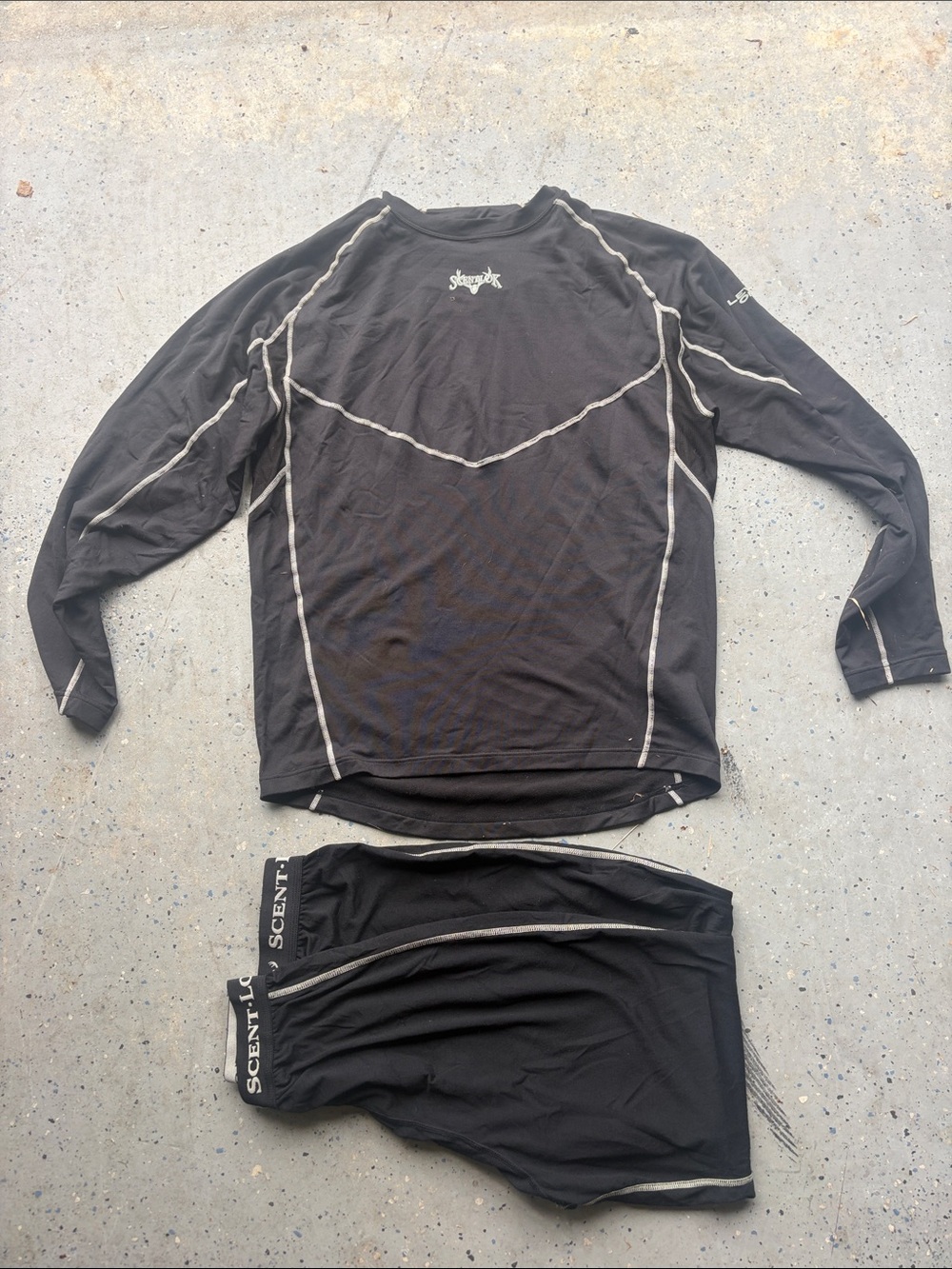 Men's Black Long Sleeve Swim Rash Guard Set